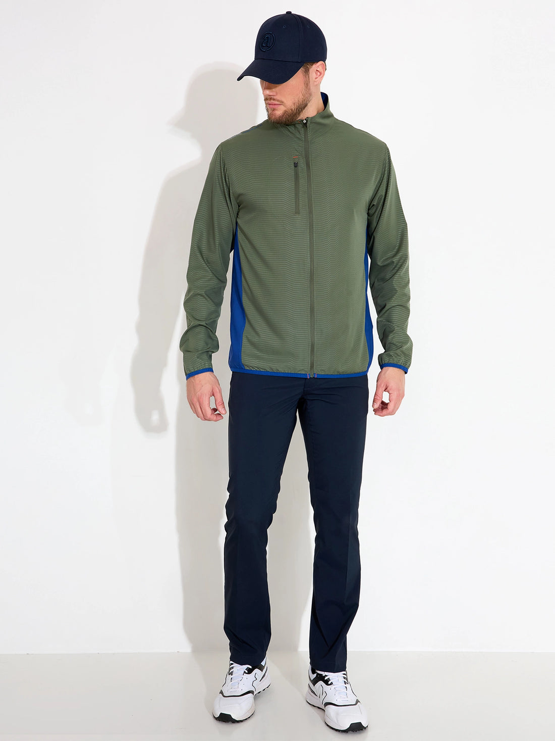 Mens Lanark Stretch Windjacket Grön/Navy