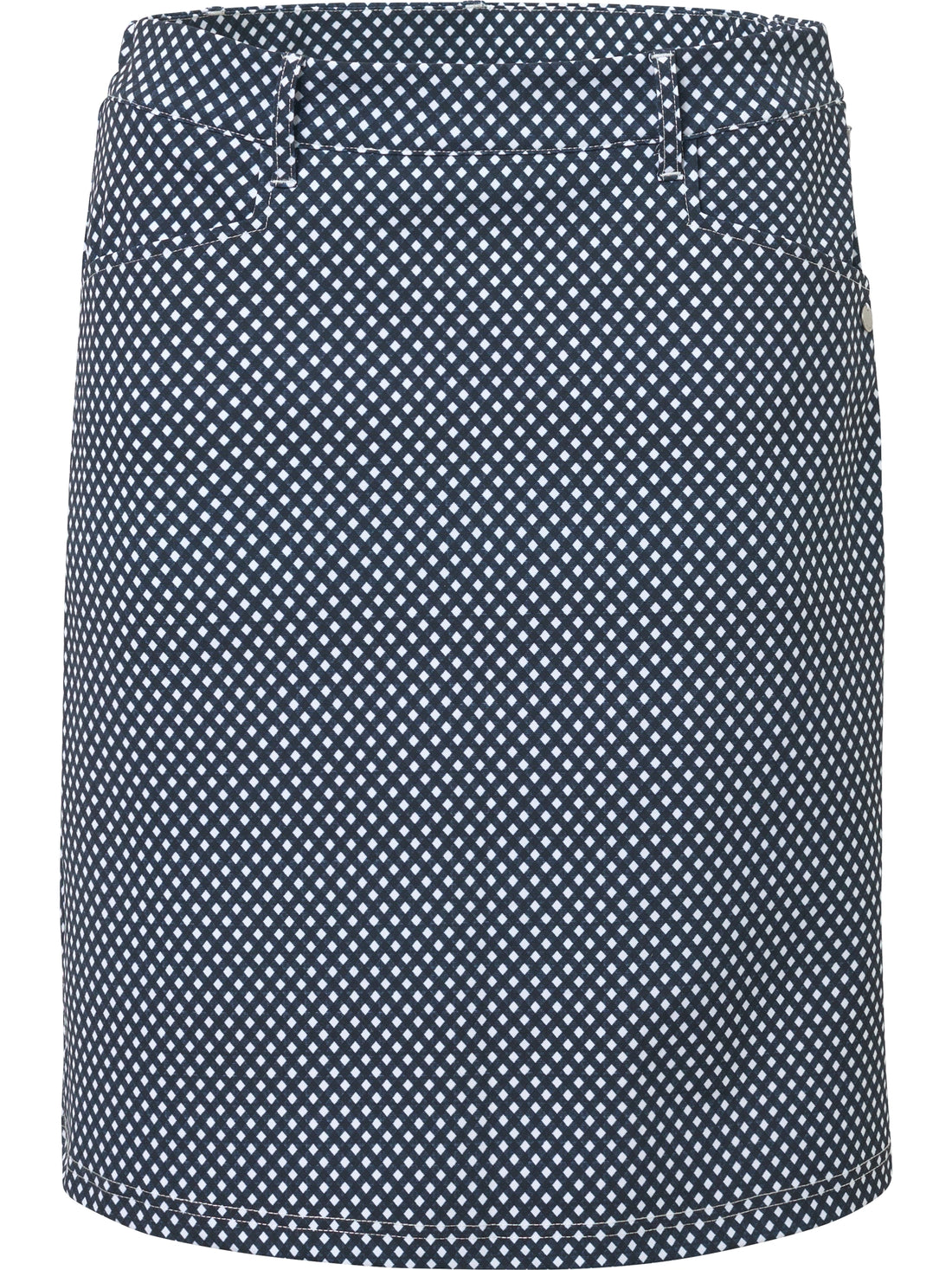Lds Merion Skort 50cm - Navy check