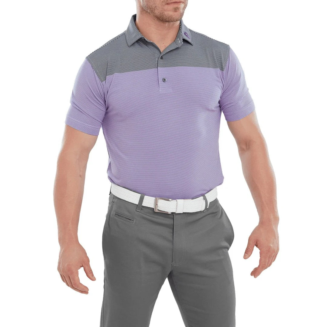 FOOTJOY END-ON-END BLOCK GOLF POLO SHIRT