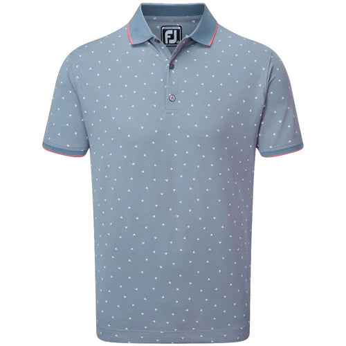 FootJoy Push Play Print Pique Polo Shirt - Graphite/White