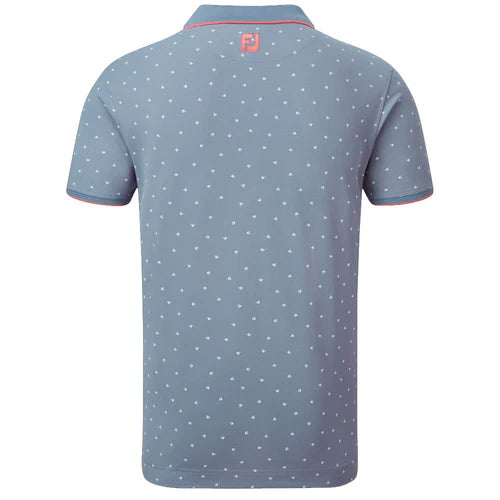 FootJoy Push Play Print Pique Polo Shirt - Graphite/White