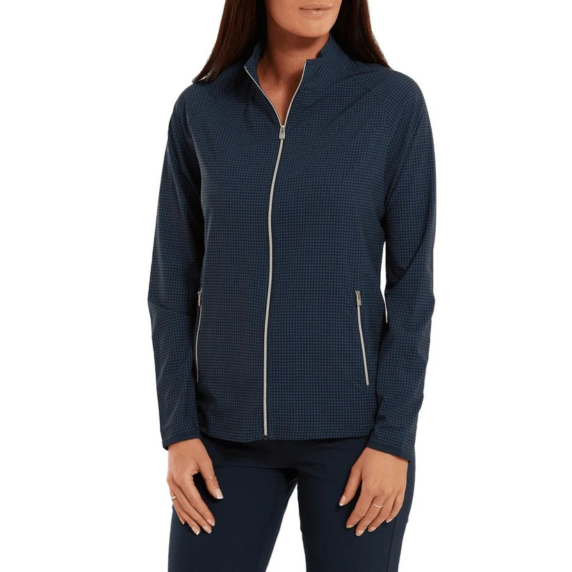 FOOTJOY LADIES HOUNDSTOOTH PRINT WOVEN GOLF JACKET