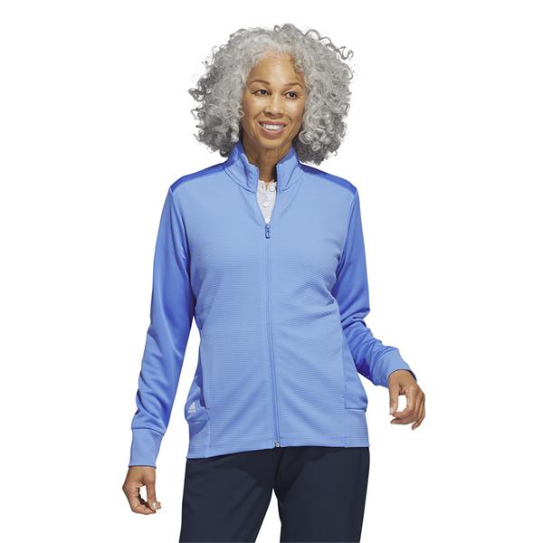 Ladies Textured Full Zip Jacket Blue Fusion