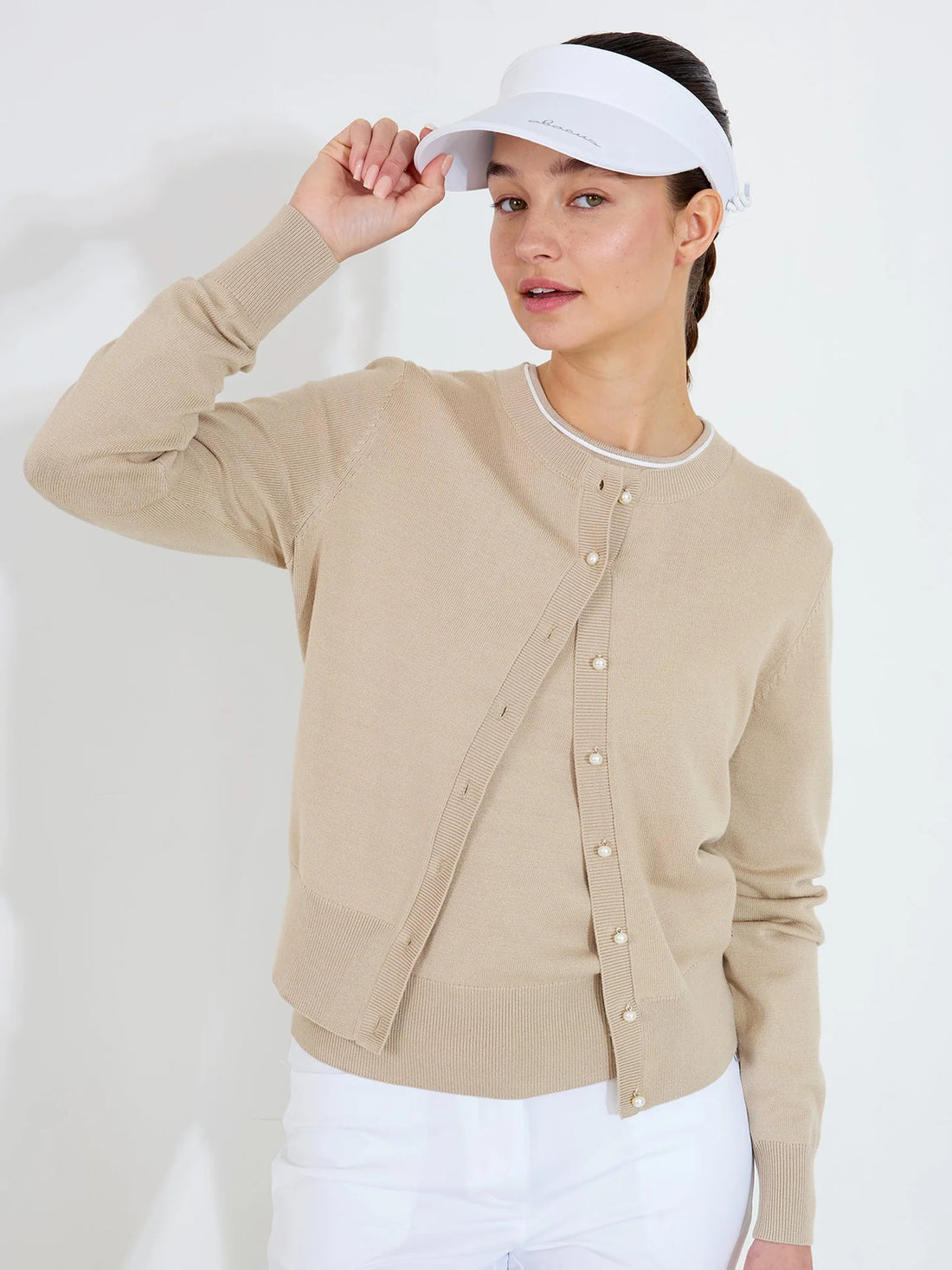 Lds Niblick cardigan - Sand