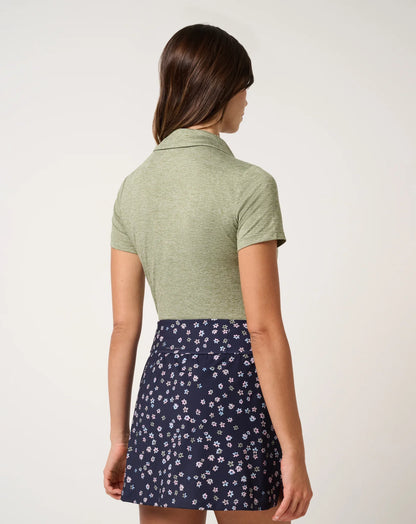 Skyloft Light SS polo - Heather Oil Green