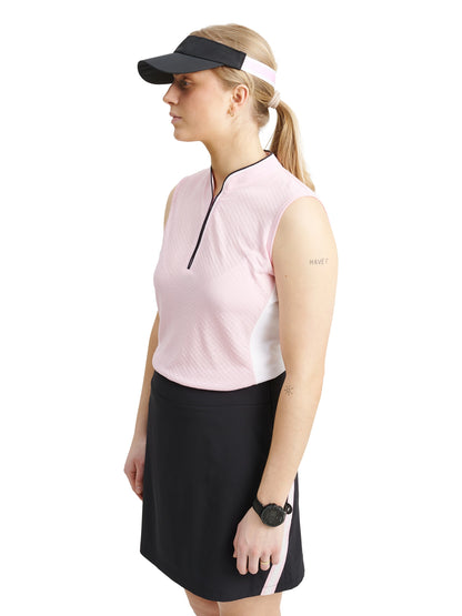 Lds Erin loosefit sleeveless - begonia/white