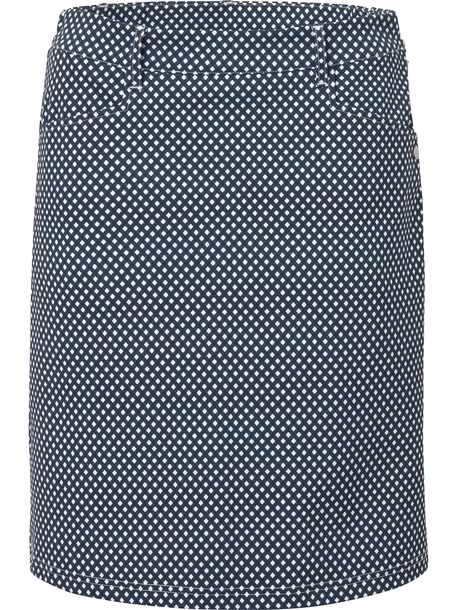 Lds Merion Skort 50cm - Navy check