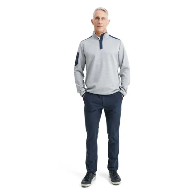 Mens Srcamble Halfzip Greymelange