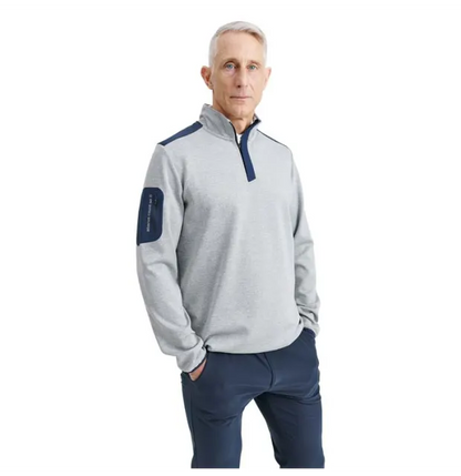 Mens Srcamble Halfzip Greymelange